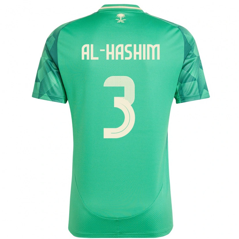Danxen Dames Saoedi-Arabië Jawad Al-Hashim #3 Groen Thuisshirt Thuistenue 24-26 T-Shirt