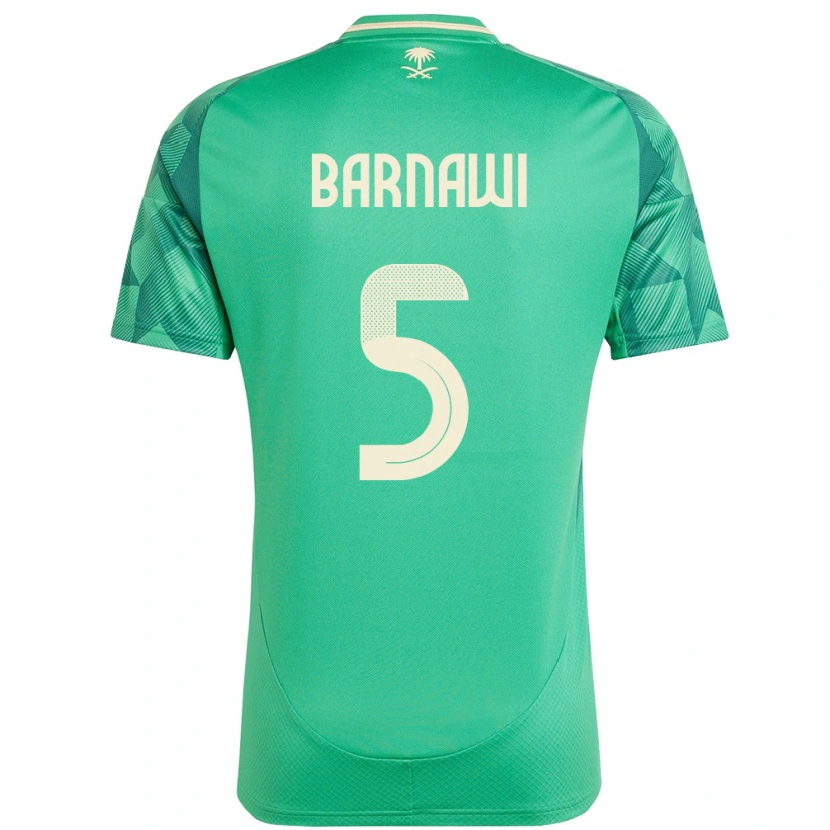 Danxen Dames Saoedi-Arabië Mohammed Barnawi #5 Groen Thuisshirt Thuistenue 24-26 T-Shirt