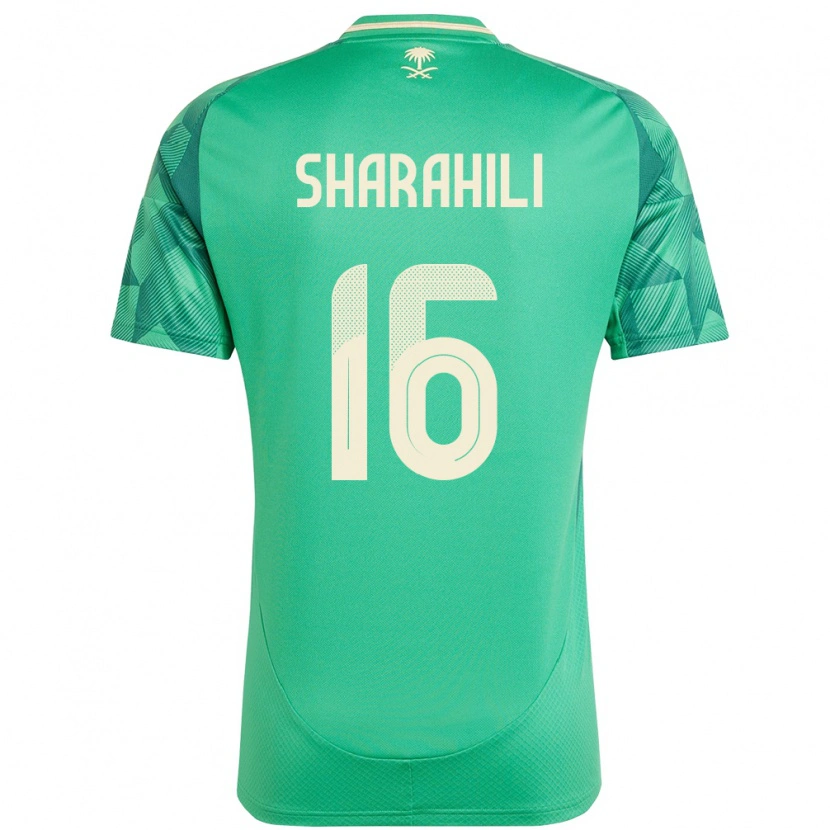 Danxen Dames Saoedi-Arabië Khalid Mashhour Sharahili #16 Groen Thuisshirt Thuistenue 24-26 T-Shirt