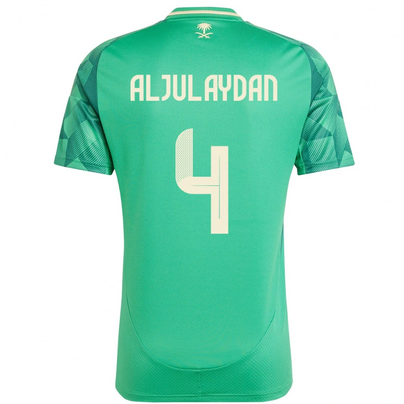 Danxen Dames Saoedi-Arabië Ahmed Aljulaydan #4 Groen Thuisshirt Thuistenue 24-26 T-Shirt