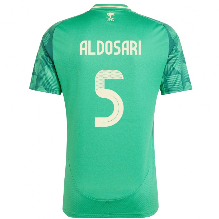 Danxen Dames Saoedi-Arabië Mohammed Aldosari #5 Groen Thuisshirt Thuistenue 24-26 T-Shirt