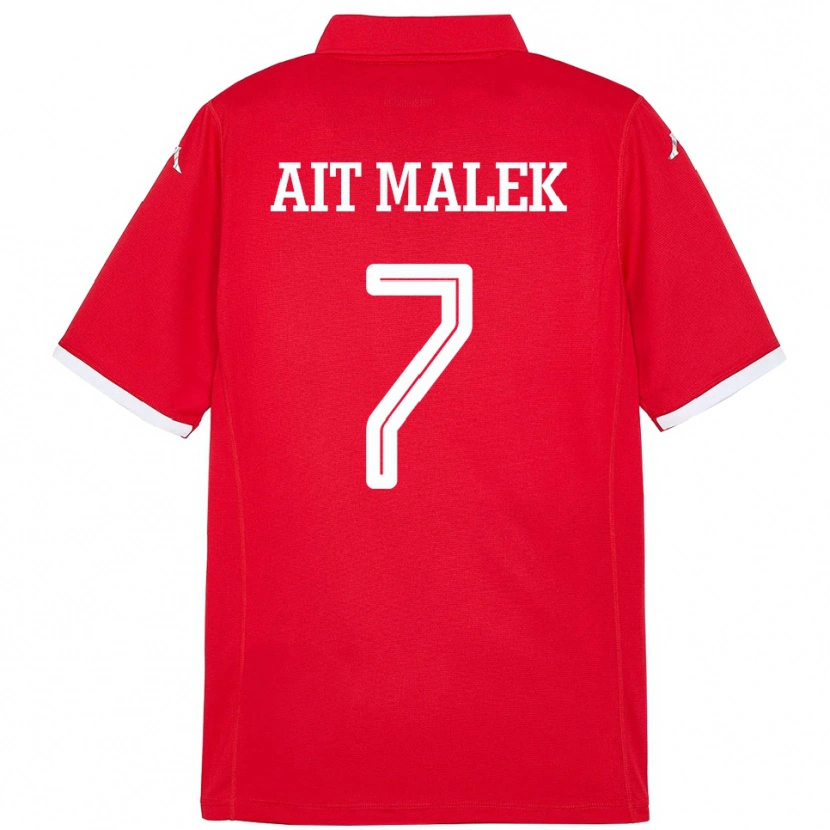 Danxen Dames Tunesië Bilel Aït Malek #7 Rood Thuisshirt Thuistenue 24-26 T-Shirt