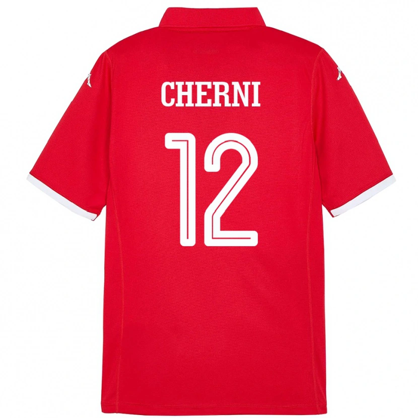 Danxen Dames Tunesië Amin Cherni #12 Rood Thuisshirt Thuistenue 24-26 T-Shirt