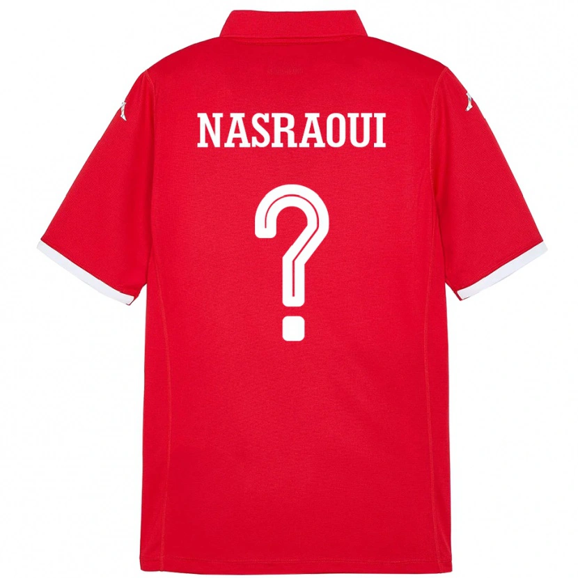 Danxen Dames Tunesië Mohamed Nasraoui #0 Rood Thuisshirt Thuistenue 24-26 T-Shirt