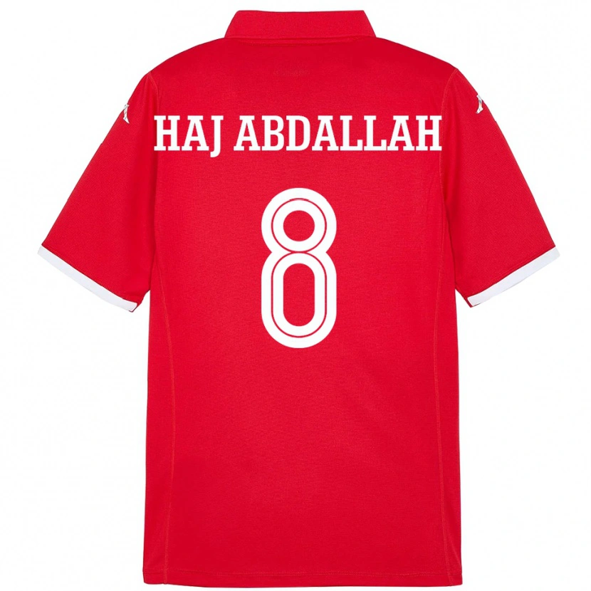 Danxen Dames Tunesië Saifedine Haj Abdallah #8 Rood Thuisshirt Thuistenue 24-26 T-Shirt