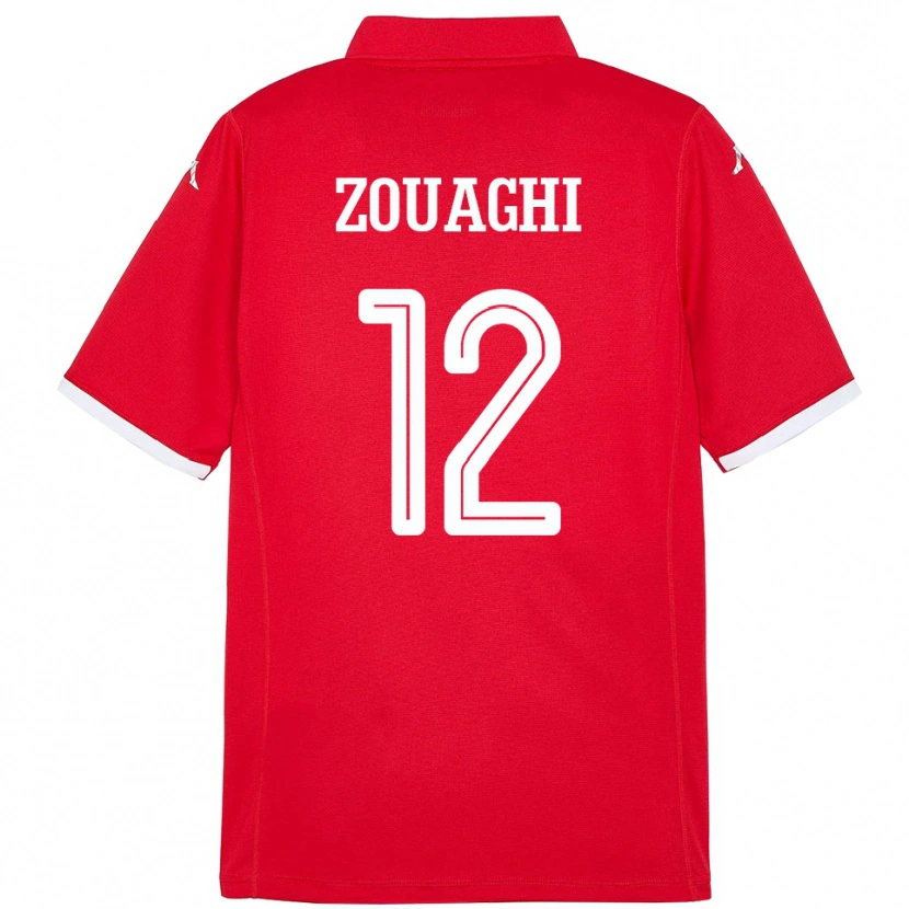 Danxen Dames Tunesië Thomas Zouaghi #12 Rood Thuisshirt Thuistenue 24-26 T-Shirt