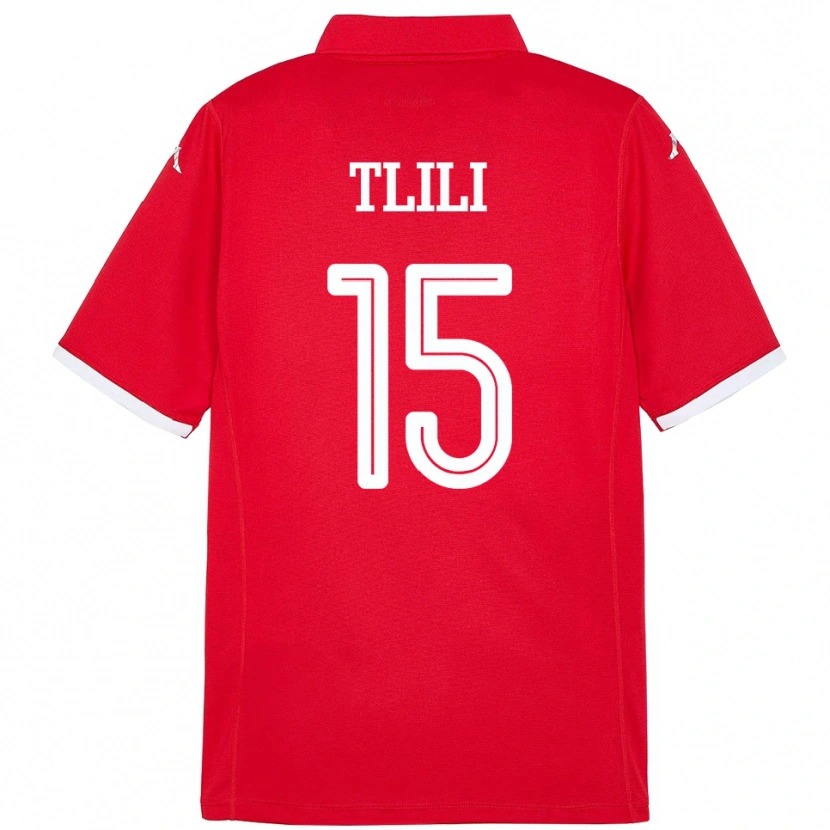 Danxen Dames Tunesië Mehdi Tlili #15 Rood Thuisshirt Thuistenue 24-26 T-Shirt