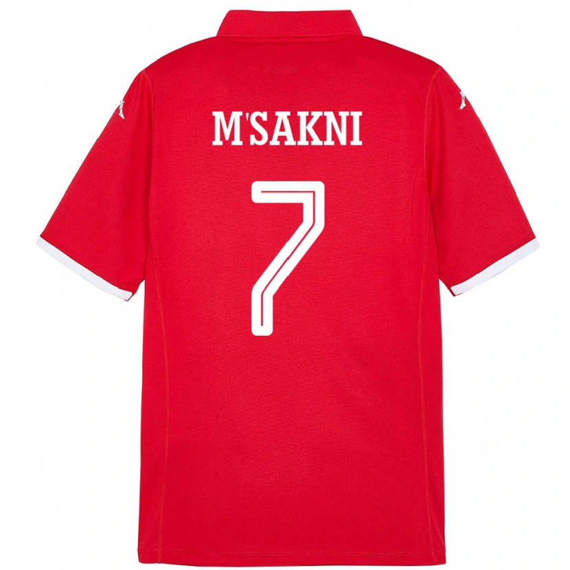 Danxen Dames Tunesië Youssef M Sakni #7 Rood Thuisshirt Thuistenue 24-26 T-Shirt