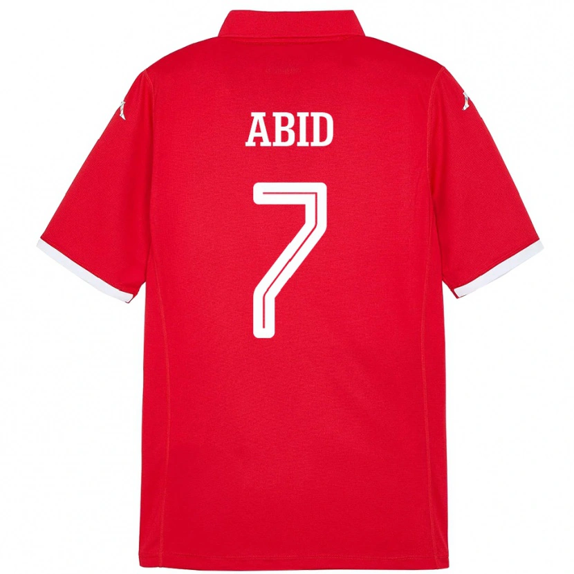 Danxen Dames Tunesië Aziz Abid #7 Rood Thuisshirt Thuistenue 24-26 T-Shirt