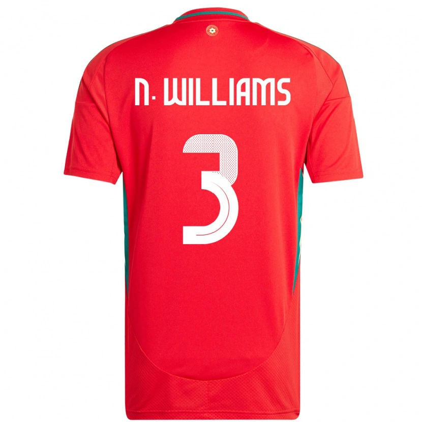 Danxen Dames Wales Neco Williams #3 Rood Thuisshirt Thuistenue 24-26 T-Shirt