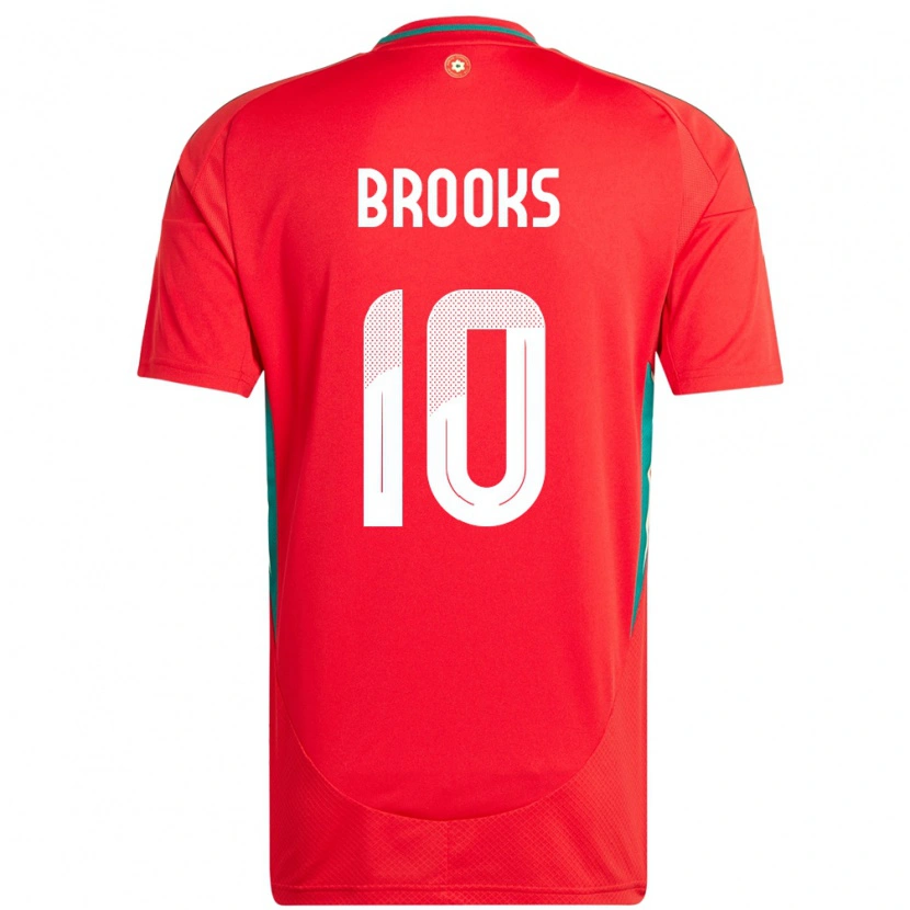 Danxen Dames Wales David Brooks #10 Rood Thuisshirt Thuistenue 24-26 T-Shirt