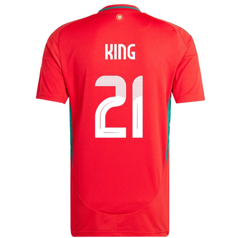 Danxen Dames Wales Tom King #21 Rood Thuisshirt Thuistenue 24-26 T-Shirt