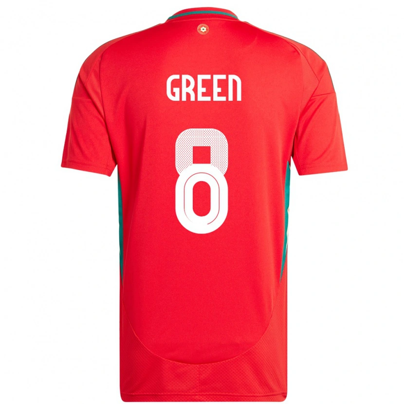 Danxen Dames Wales Clayton Green #8 Rood Thuisshirt Thuistenue 24-26 T-Shirt