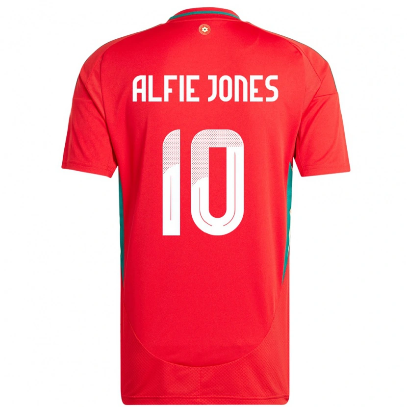 Danxen Dames Wales Alfie Jones #10 Rood Thuisshirt Thuistenue 24-26 T-Shirt