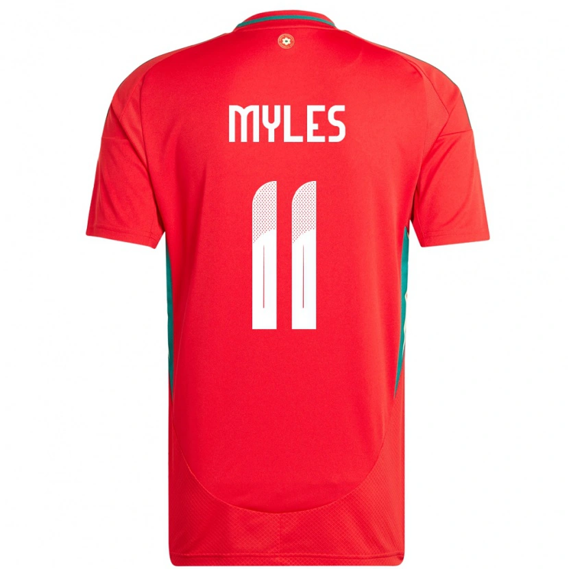 Danxen Dames Wales Elliot Myles #11 Rood Thuisshirt Thuistenue 24-26 T-Shirt