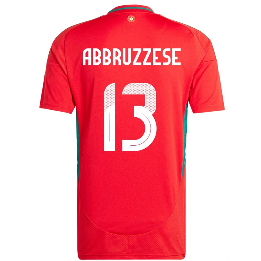 Danxen Dames Wales Rhys Abbruzzese #13 Rood Thuisshirt Thuistenue 24-26 T-Shirt