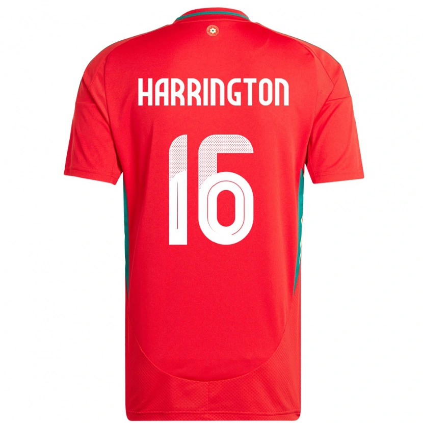 Danxen Dames Wales Ryan Harrington #16 Rood Thuisshirt Thuistenue 24-26 T-Shirt
