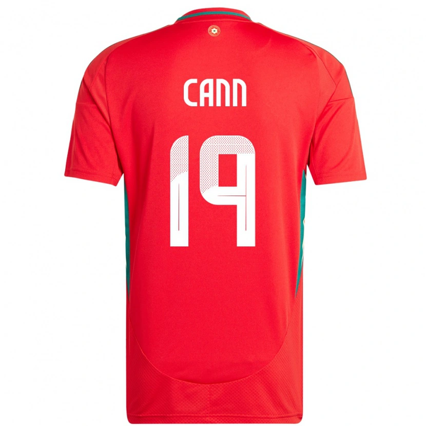 Danxen Dames Wales Ethan Cann #19 Rood Thuisshirt Thuistenue 24-26 T-Shirt