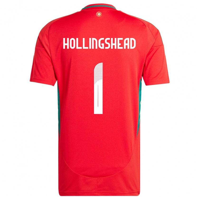 Danxen Dames Wales Ronnie Hollingshead #1 Rood Thuisshirt Thuistenue 24-26 T-Shirt
