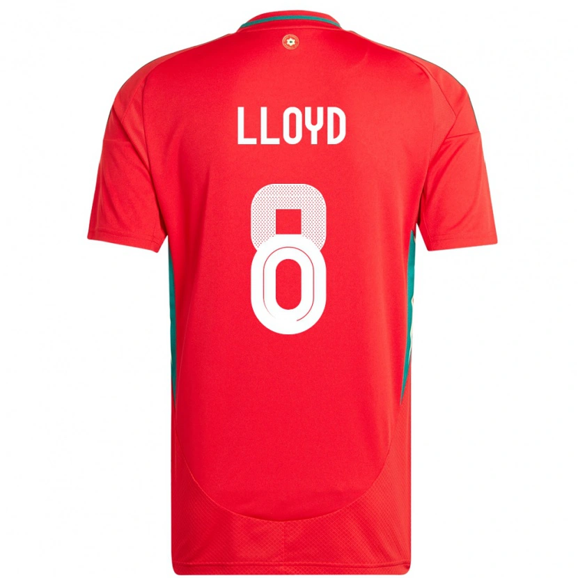 Danxen Dames Wales Ben Lloyd #8 Rood Thuisshirt Thuistenue 24-26 T-Shirt