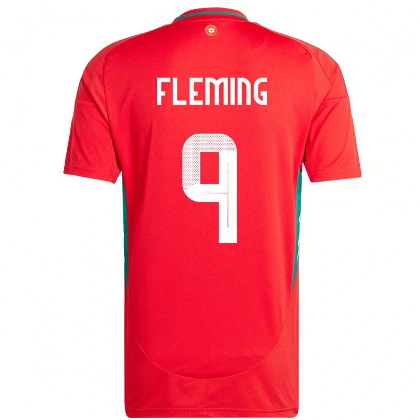 Danxen Dames Wales Cole Fleming #9 Rood Thuisshirt Thuistenue 24-26 T-Shirt