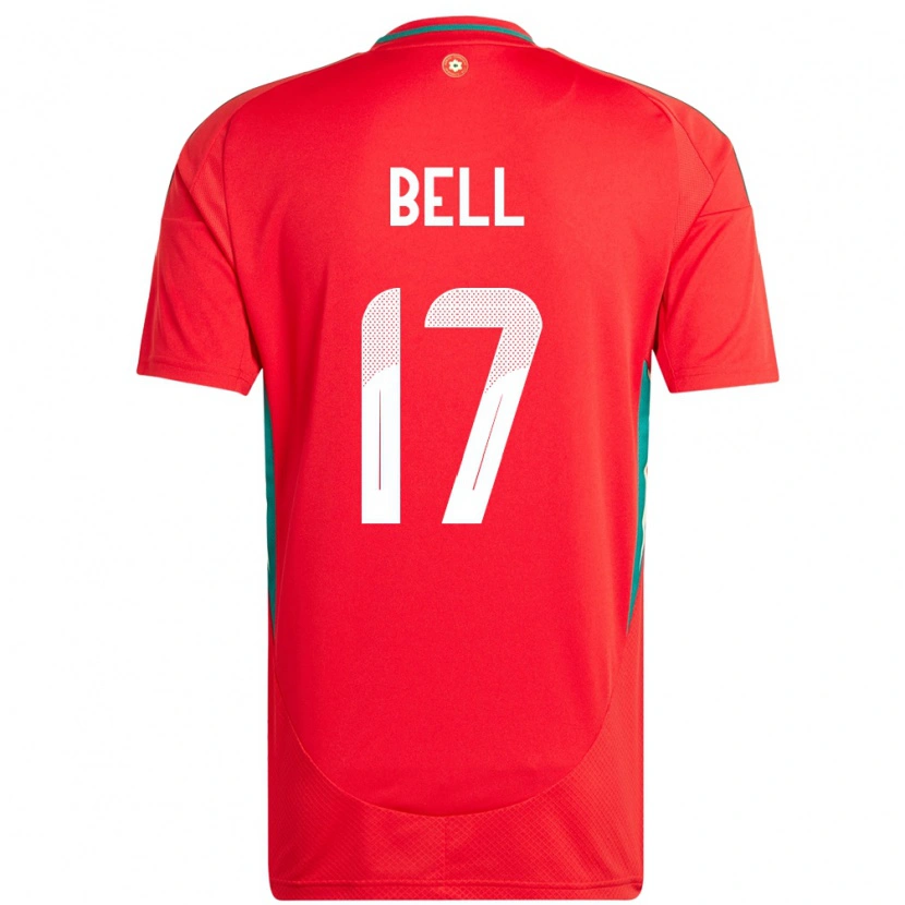 Danxen Dames Wales Zac Bell #17 Rood Thuisshirt Thuistenue 24-26 T-Shirt