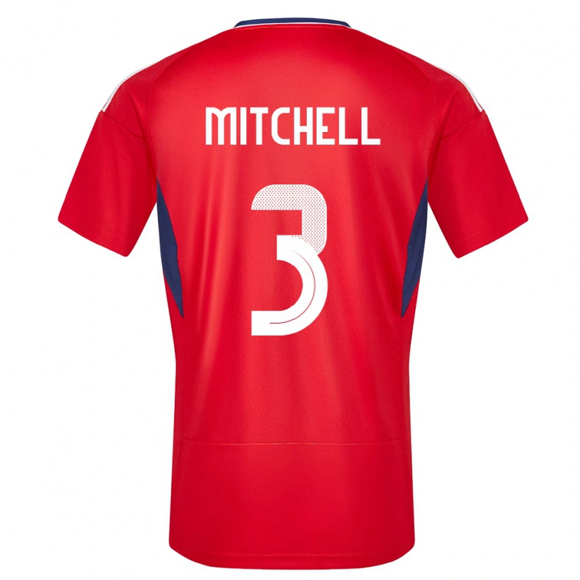 Danxen Dames Costa Rica Jeyland Mitchell #3 Rood Thuisshirt Thuistenue 24-26 T-Shirt