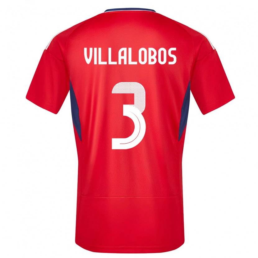 Danxen Dames Costa Rica Guillermo Villalobos #3 Rood Thuisshirt Thuistenue 24-26 T-Shirt