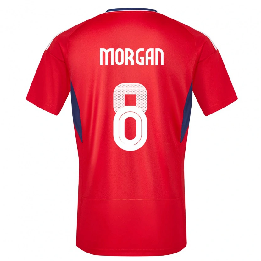 Danxen Dames Costa Rica Hakeem Morgan #8 Rood Thuisshirt Thuistenue 24-26 T-Shirt
