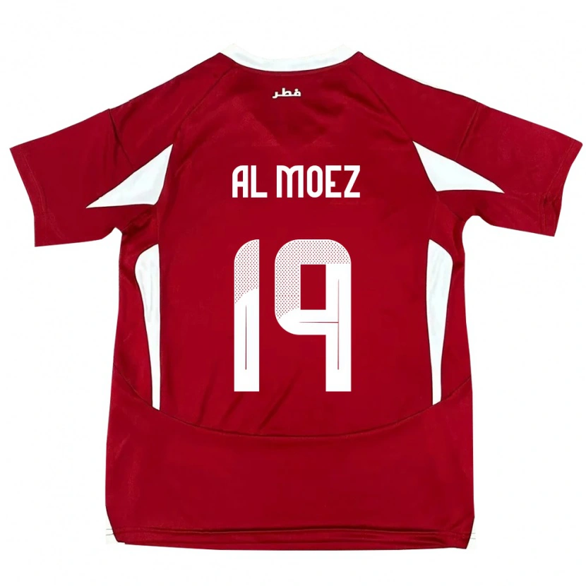 Danxen Dames Qatar Almoez Ali #19 Rood Thuisshirt Thuistenue 24-26 T-Shirt