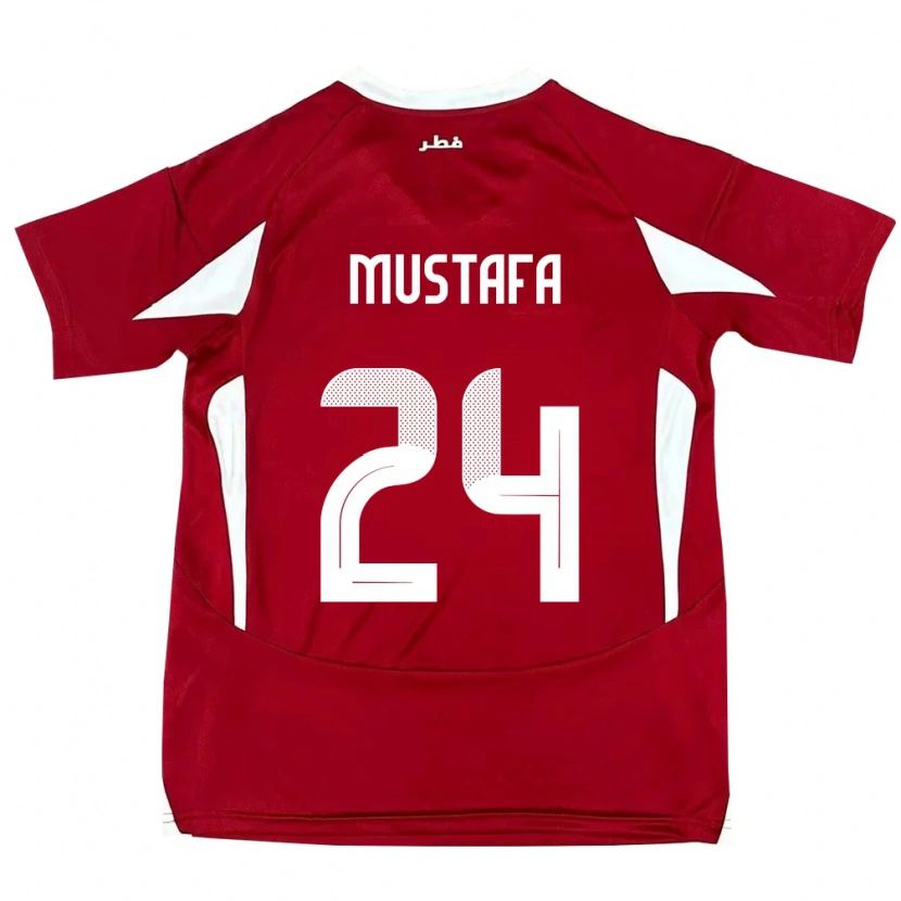 Danxen Dames Qatar Mustafa Mashaal #24 Rood Thuisshirt Thuistenue 24-26 T-Shirt