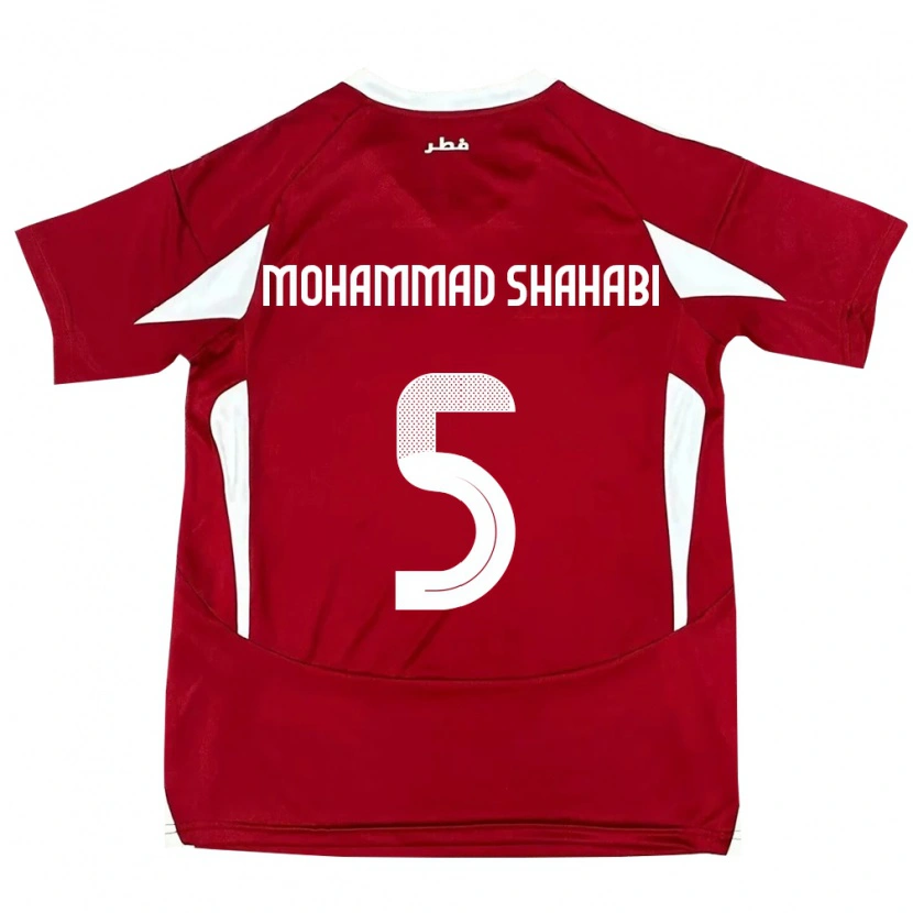 Danxen Dames Qatar Ali Mohammad Shahabi #5 Rood Thuisshirt Thuistenue 24-26 T-Shirt