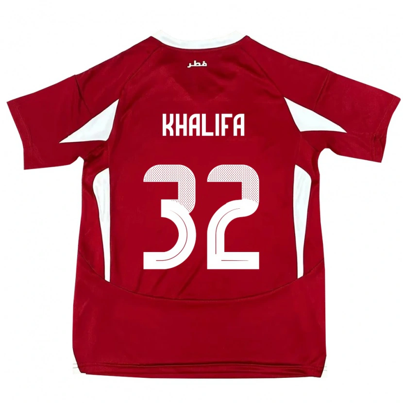 Danxen Dames Qatar Duana Khalifa #32 Rood Thuisshirt Thuistenue 24-26 T-Shirt