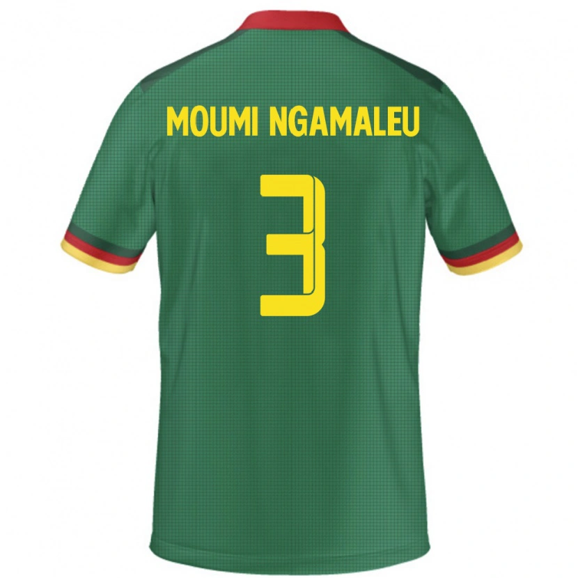 Danxen Dames Kameroen Nicolas Moumi Ngamaleu #3 Groen Thuisshirt Thuistenue 24-26 T-Shirt