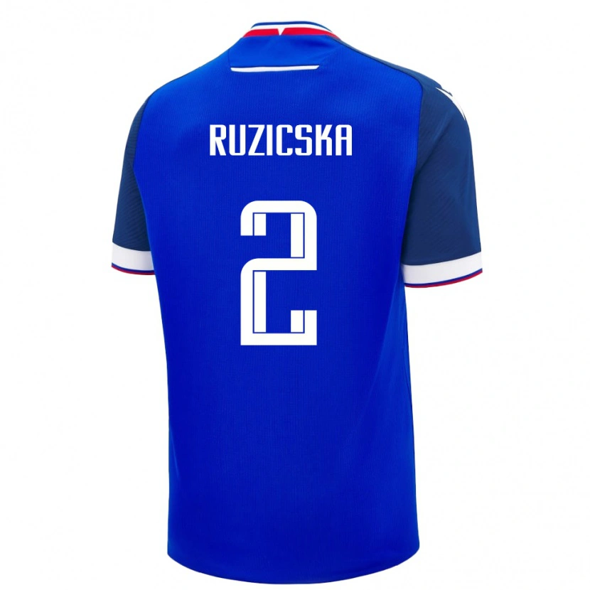Danxen Dames Slowakije Dominik Ruzicska #2 Blauw Thuisshirt Thuistenue 24-26 T-Shirt