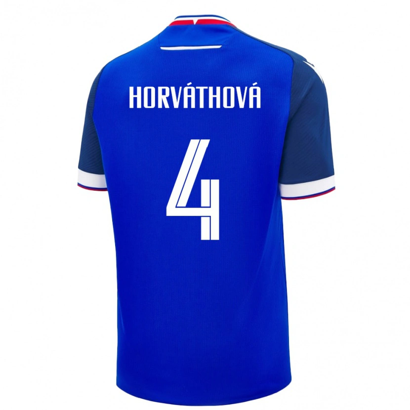 Danxen Dames Slowakije Andrea Horváthová #4 Blauw Thuisshirt Thuistenue 24-26 T-Shirt