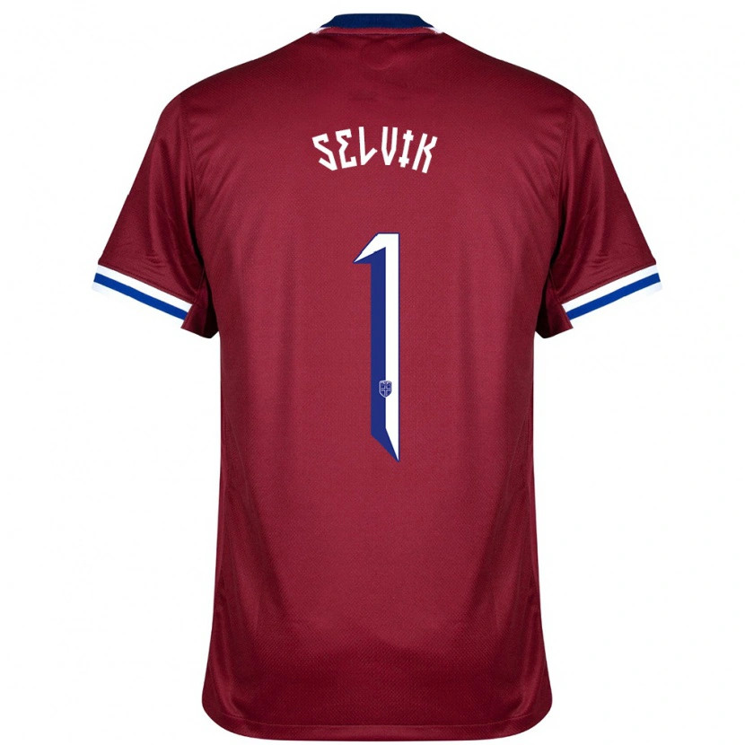 Danxen Dames Noorwegen Egil Selvik #1 Rood Blauw Wit Thuisshirt Thuistenue 24-26 T-Shirt