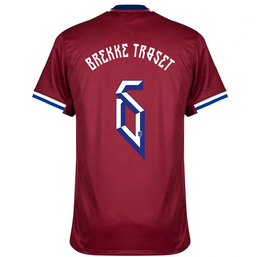 Danxen Dames Noorwegen Henry Brekke Troset #6 Rood Blauw Wit Thuisshirt Thuistenue 24-26 T-Shirt