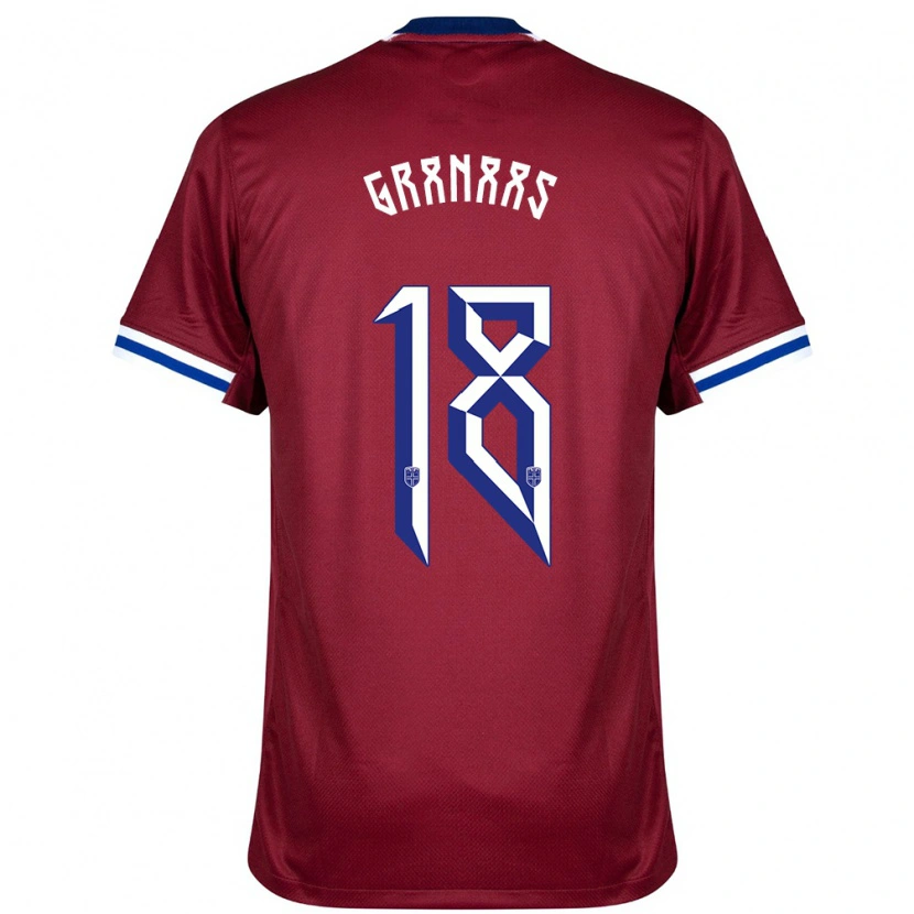 Danxen Dames Noorwegen Sondre Granaas #18 Rood Blauw Wit Thuisshirt Thuistenue 24-26 T-Shirt