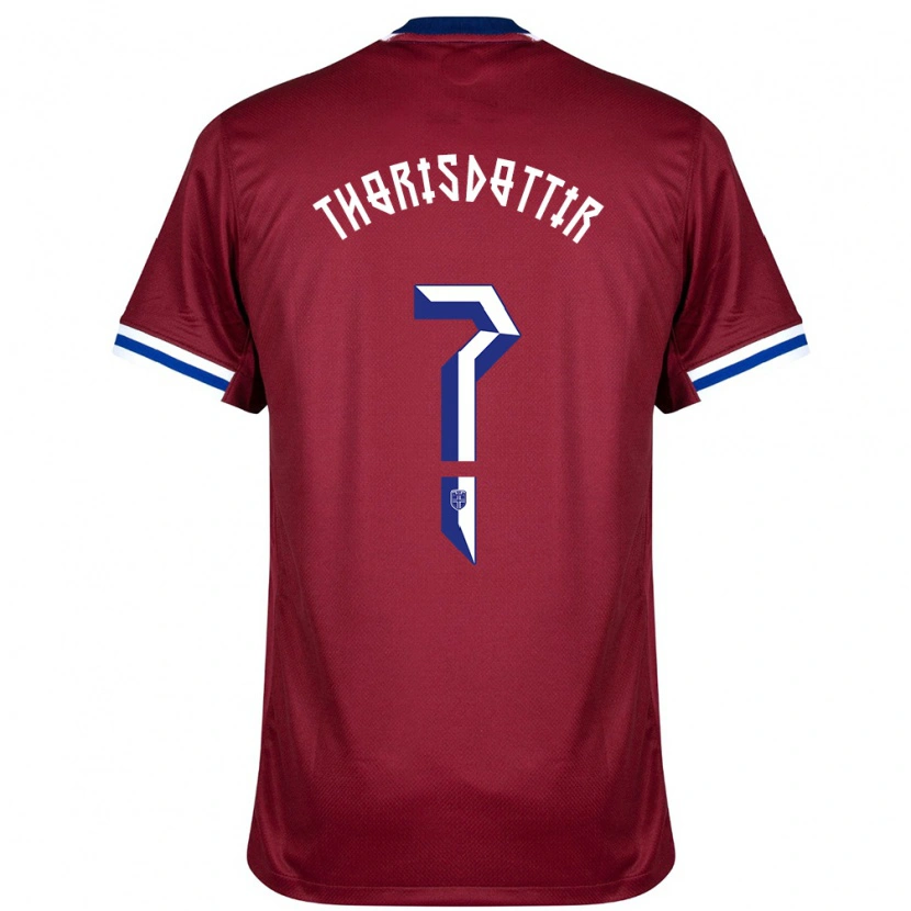 Danxen Dames Noorwegen Maria Thorisdottir #0 Rood Blauw Wit Thuisshirt Thuistenue 24-26 T-Shirt