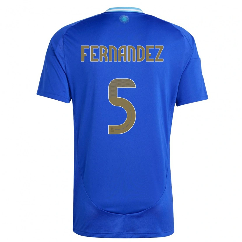 Danxen Dames Argentinië Ezequiel Fernández #5 Blauw Uitshirt Uittenue 24-26 T-Shirt