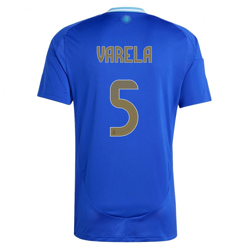 Danxen Dames Argentinië Alan Varela #5 Blauw Uitshirt Uittenue 24-26 T-Shirt