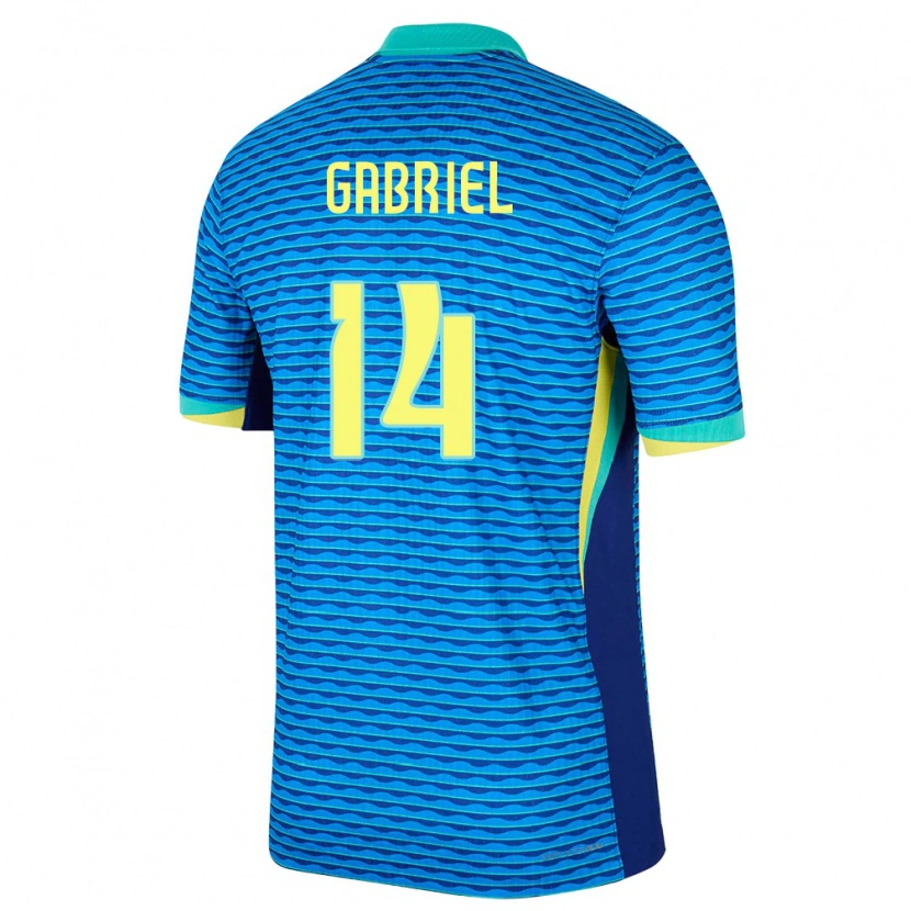 Danxen Dames Brazilië Gabriel Magalhães #14 Blauw Uitshirt Uittenue 24-26 T-Shirt
