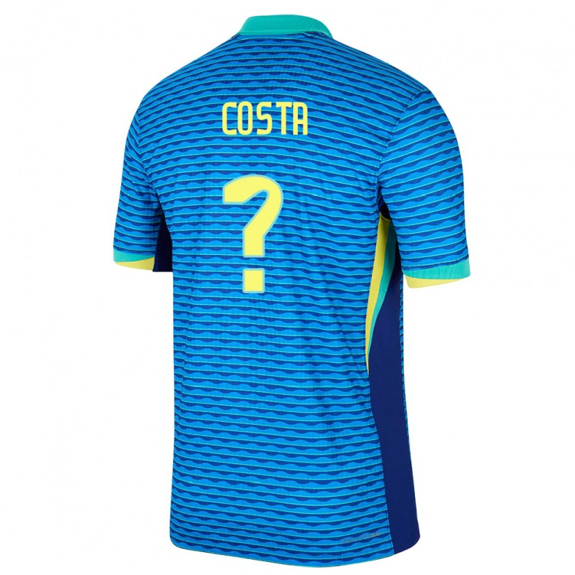 Danxen Dames Brazilië Otávio Costa #0 Blauw Uitshirt Uittenue 24-26 T-Shirt