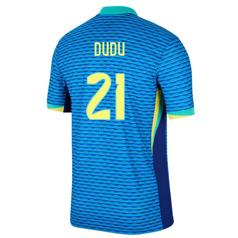 Danxen Dames Brazilië Dudu #21 Blauw Uitshirt Uittenue 24-26 T-Shirt