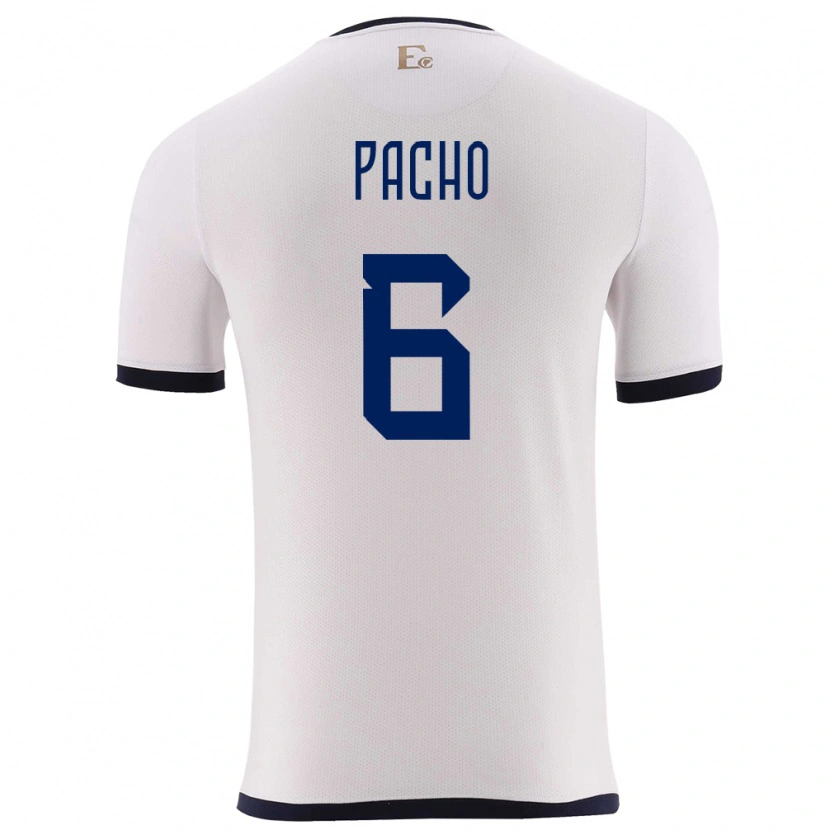 Danxen Dames Ecuador Willian Pacho #6 Wit Uitshirt Uittenue 24-26 T-Shirt