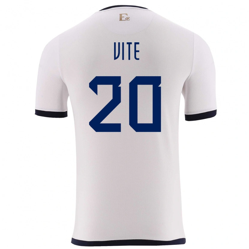 Danxen Dames Ecuador Pedro Vite #20 Wit Uitshirt Uittenue 24-26 T-Shirt