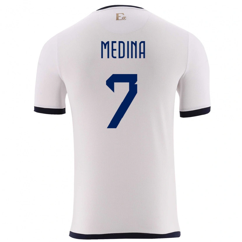 Danxen Dames Ecuador Yaimar Medina #7 Wit Uitshirt Uittenue 24-26 T-Shirt