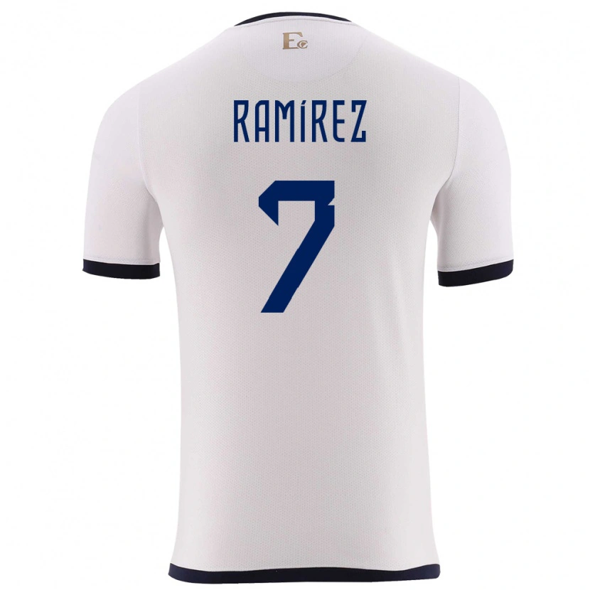 Danxen Dames Ecuador Jalmar Ramírez #7 Wit Uitshirt Uittenue 24-26 T-Shirt