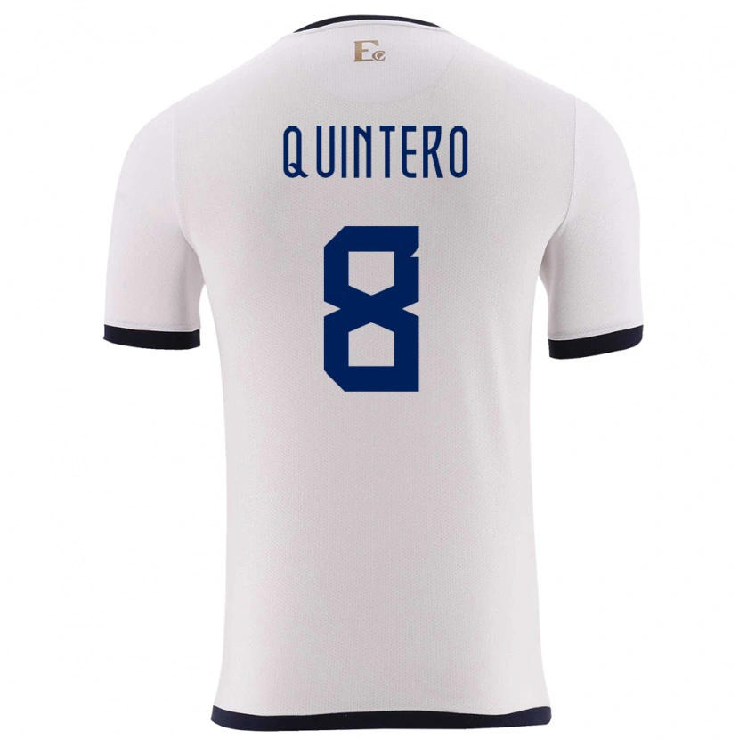 Danxen Dames Ecuador Hólger Quintero #8 Wit Uitshirt Uittenue 24-26 T-Shirt